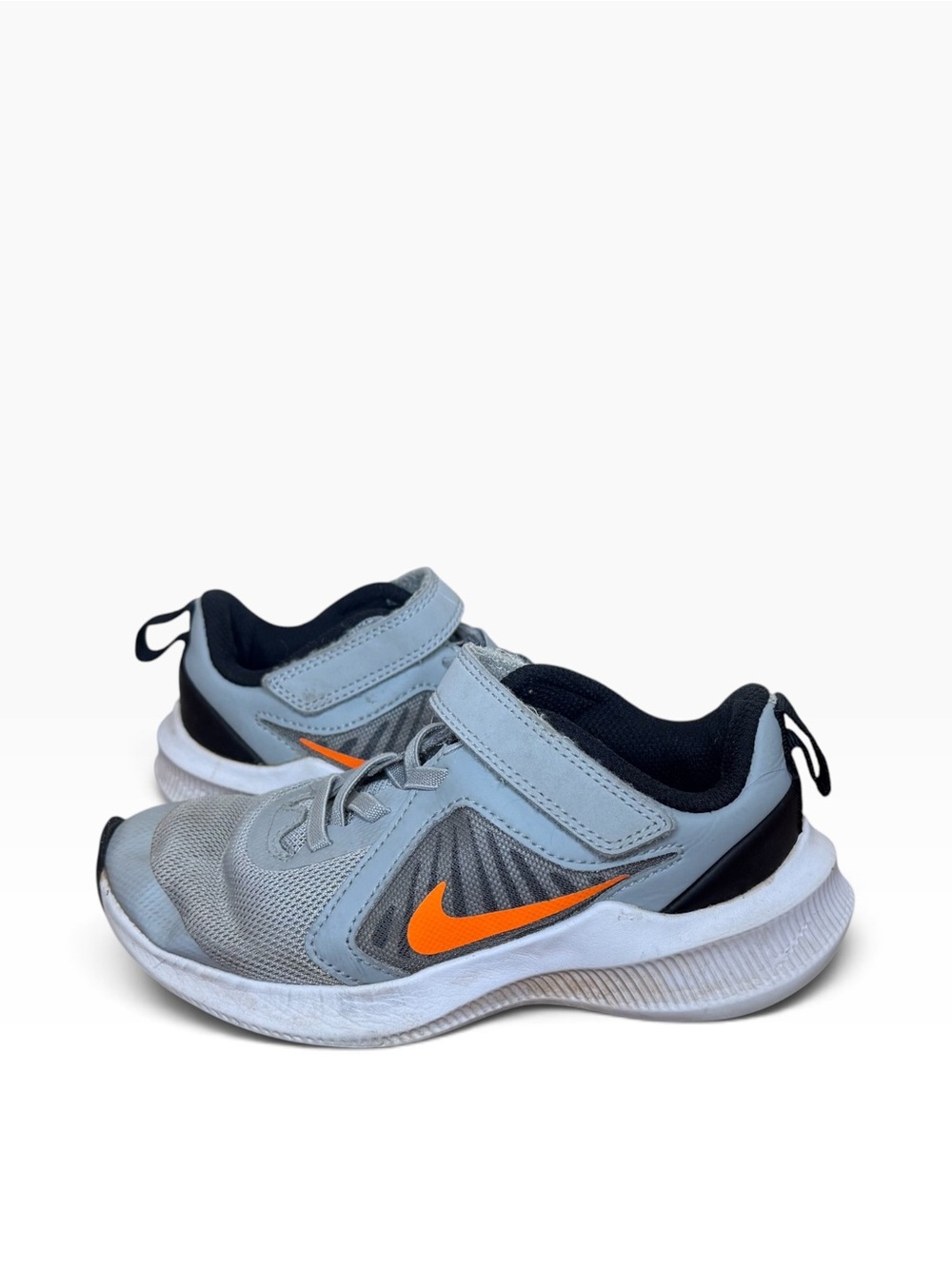 Nike Downshifter Kids Gray Black Orange Sneakers Running Athletic Shoes 12.5C